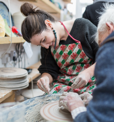 pottery on wheel