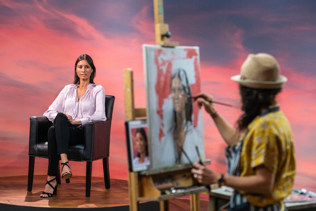 Naila Hazell painting Melanie Sykes